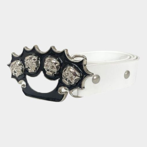 스컬 벨트 화이트