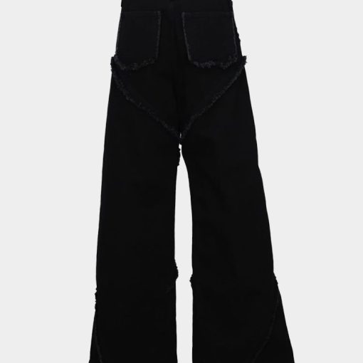 아가일 데님 팬츠 블랙 데님