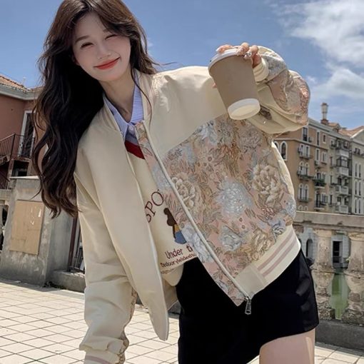 자수패치 야구점퍼 여 2025 봄가을 신상 시크 캐주얼 자켓 상의