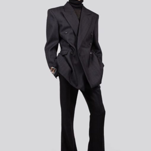 오버사이즈 스트라이프 재킷 - 블랙 AW25 BL 003 A